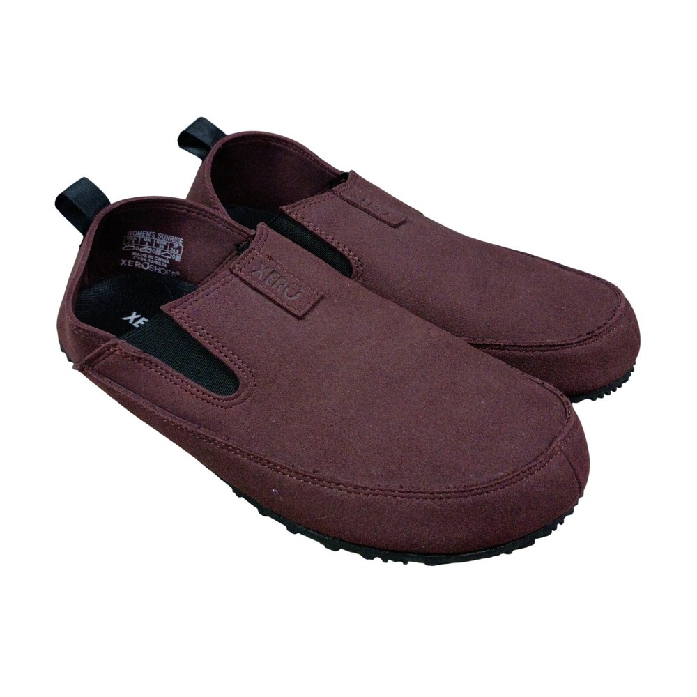 Xero Shoes Womens 7.5 Sunrise Barefoot Burgundy Minimalist Slip-On Loafers